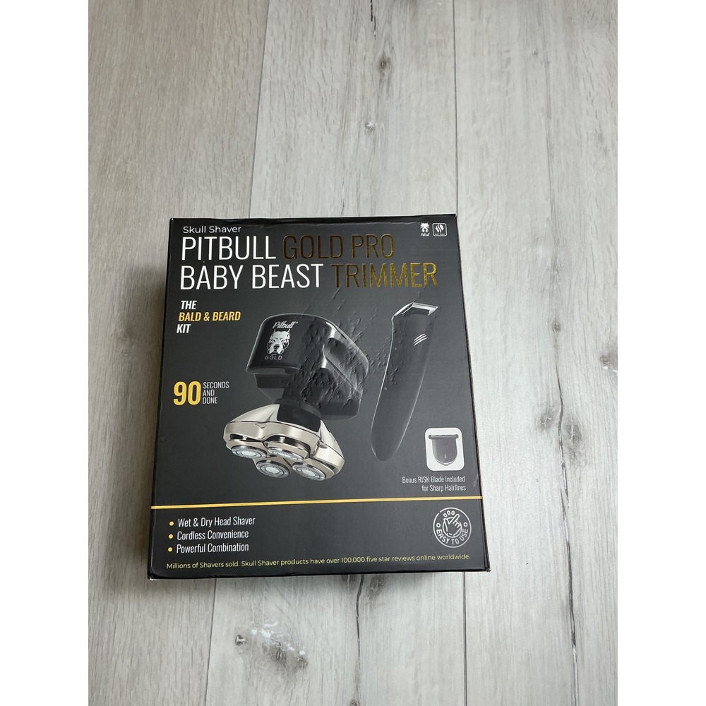 Pitbull Shaver Gold Pro + Baby Beast Trimmer Mens‎ Grooming Kit New With Tags - Picture 3 of 6